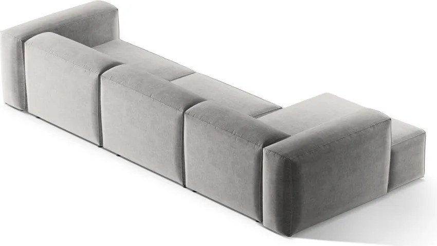 Colțar gri deschis (cu colț pe partea stângă/cu șezlong) Bergamo – Cosmopolitan Design