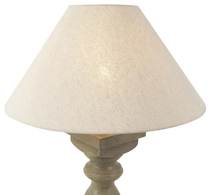 Lampă de masă rustică cu abajur din in bej 50 cm - Hyssop