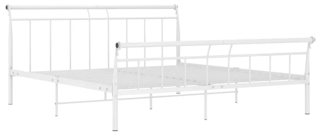 325043 vidaXL Cadru de pat, alb, 160x200 cm, metal