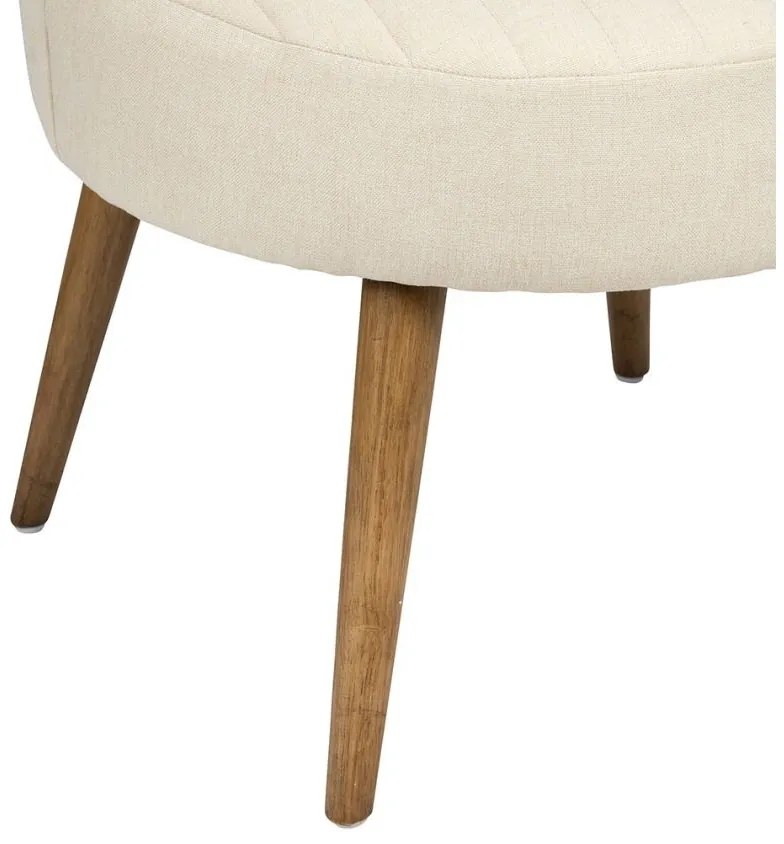 Scaun dining, crem, din lemn de cauciuc si textil, Demeure