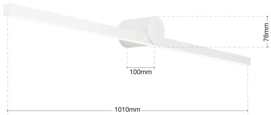 Aplica LED pentru baie moderna IP54 BEAUTY L-101cm alba