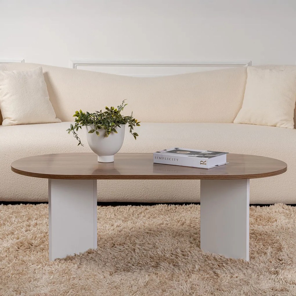 Masă de cafea Sable Walnut White