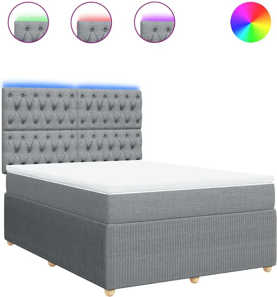 vidaXL Pat continental, gri deschis, 140x200 cm, material textil