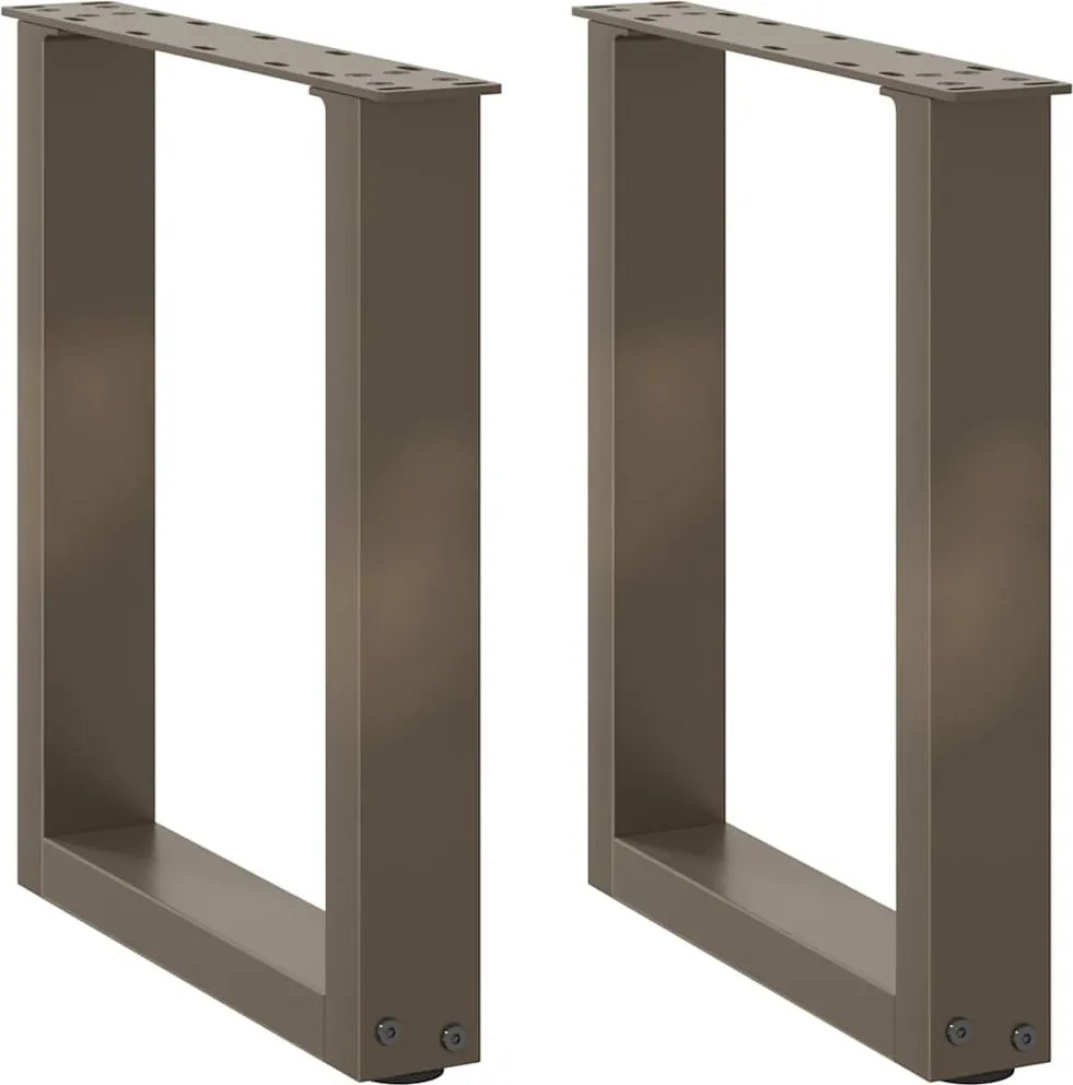 vidaXL Picioare pentru măsuță de cafea în formă de U, 2 buc., oțel natural, 28x(42-43) cm