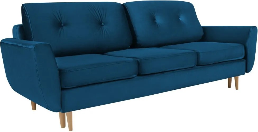 Canapea extensibilă cu 3 locuri Mazzini Sofas SILVA, albastru