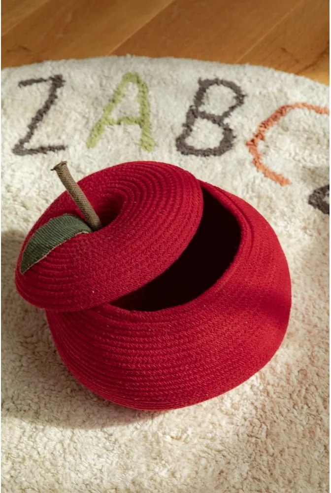 Coș de jucării pentru copii roșu din material textil ø 28x20 cm Apple – Lorena Canals