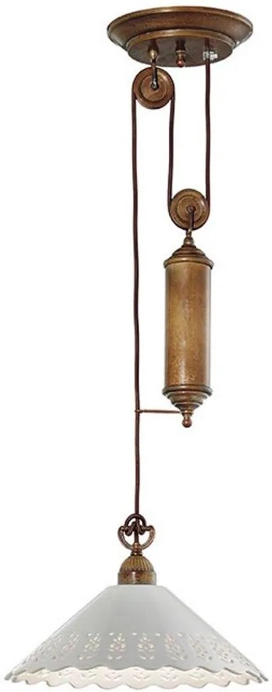 Lustra, Pendul rustic fabricat manual diametru 40cm Fiori di Pizzo 065.12.OC