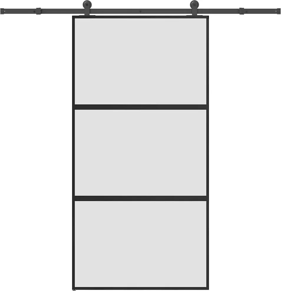 vidaXL Ușă glisantă cu set de feronerie sticlă temperată și aluminiu