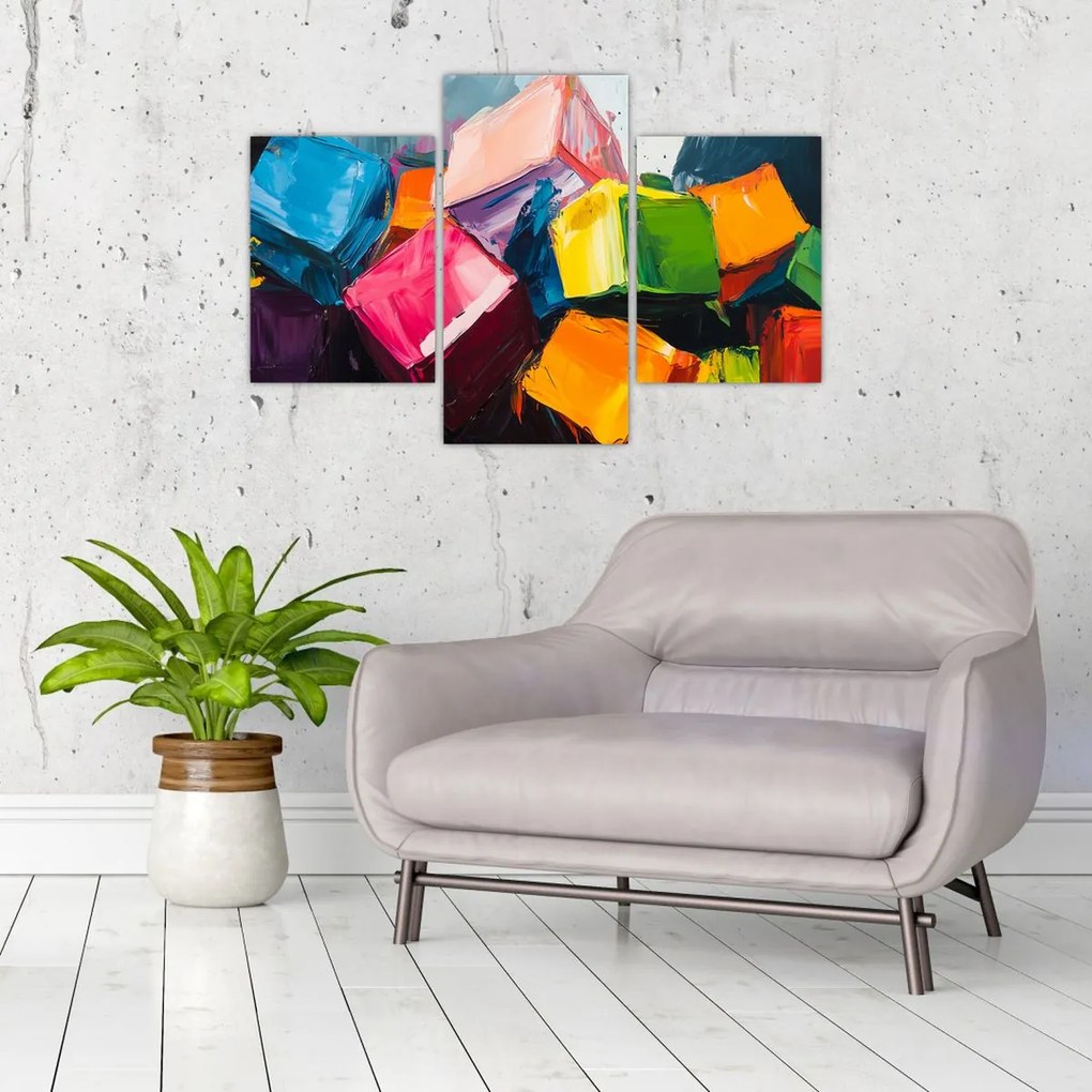 Tablou - Cuburi colorate (90x60 cm)