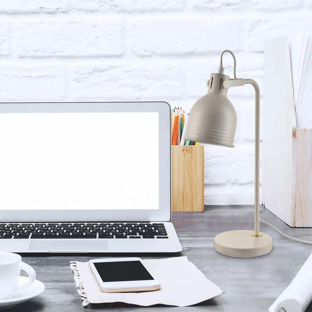 Veioza, lampa de masa design industrial Flint bej