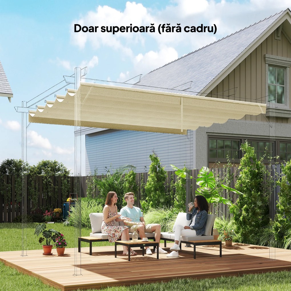 Outsunny Tettuccio di Ricambio per Gazebo 3x3 m con 10 Fori di Drenaggio Grigio | Aosom Romania