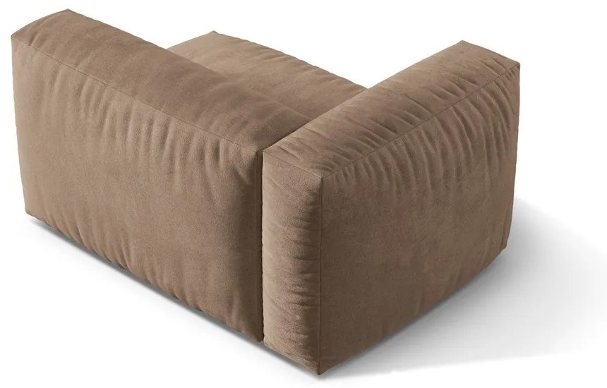 Modul pentru canapea modulară maro deschis cu tapițerie din catifea (cu colț pe partea stângă) Martina – Micadoni