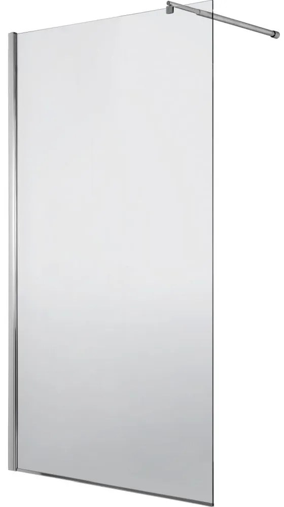 Set paravan dus walk-in 90x200 cm sticla securizata crom Deante cu bara, para dus si furtun, Grohe New Tempesta 110 si baterie dus Cersanit Suaro