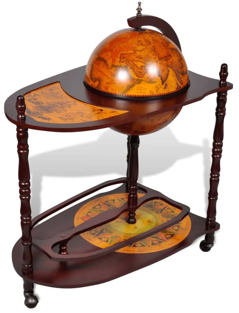 vidaXL Bar tip glob pământesc pentru vin, lemn eucalipt, independent