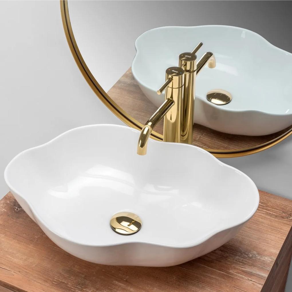 Lavoar Pearl Shiny ceramica sanitara alb lucios – 51,5 cm