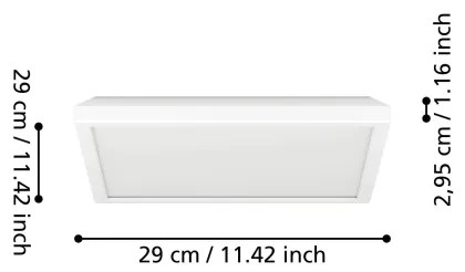 Plafonieră LED RGBW dimabilă de exterior Eglo 901474 ROVITO-Z 13,4W/230V 29x29cm IP44 alb