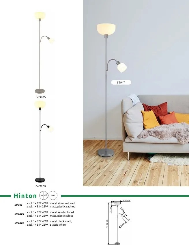 Lampadar, Lampa de podea HINTON negru