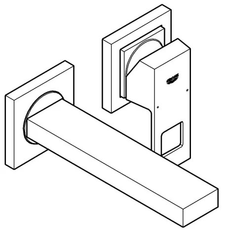 GROHE EUROCUBE 19895000 - Baterie pentru lavoar, montaj în 2 găuri, 171 mm, crom lucios