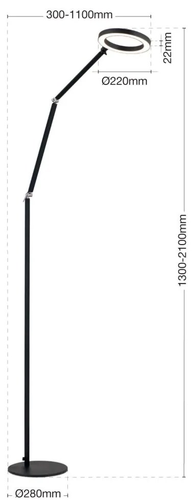 Lampadar LED reglabil stil minimalist RINGO