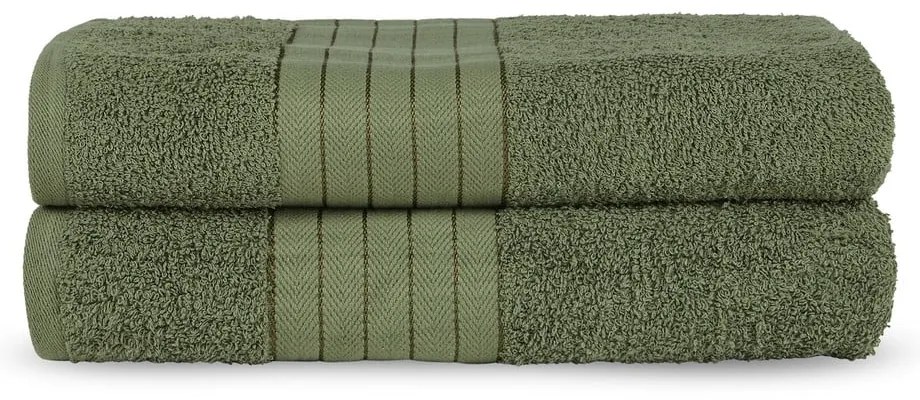 Prosoape verde-închis 2 buc. din bumbac din frotir 70x140 cm – Good Morning