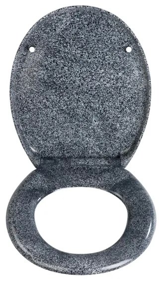 WENKO 18902100-WC Capac WC OTTANA 44,5 x 37,5 cm, granit/gri/argintiu