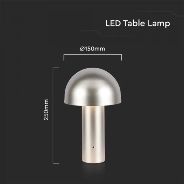Lampă LED de birou reglabilă, reîncărcabilă, 1W, 5V, 3000-6000K, 1800 mAh, aurie