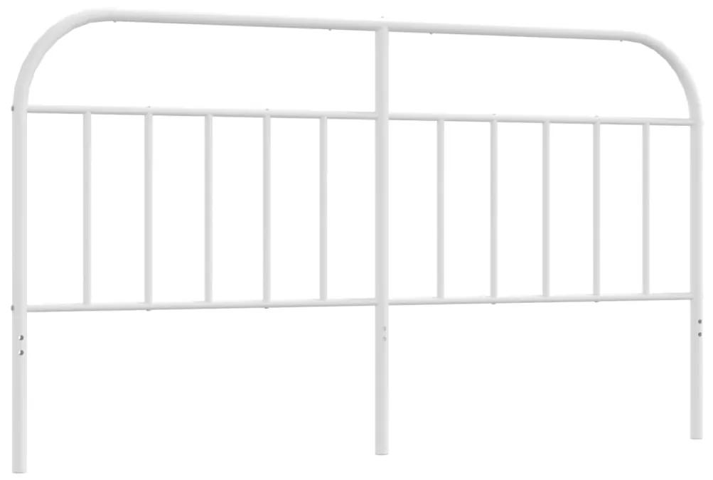 353719 vidaXL Tăblie de pat metalică, alb, 160 cm
