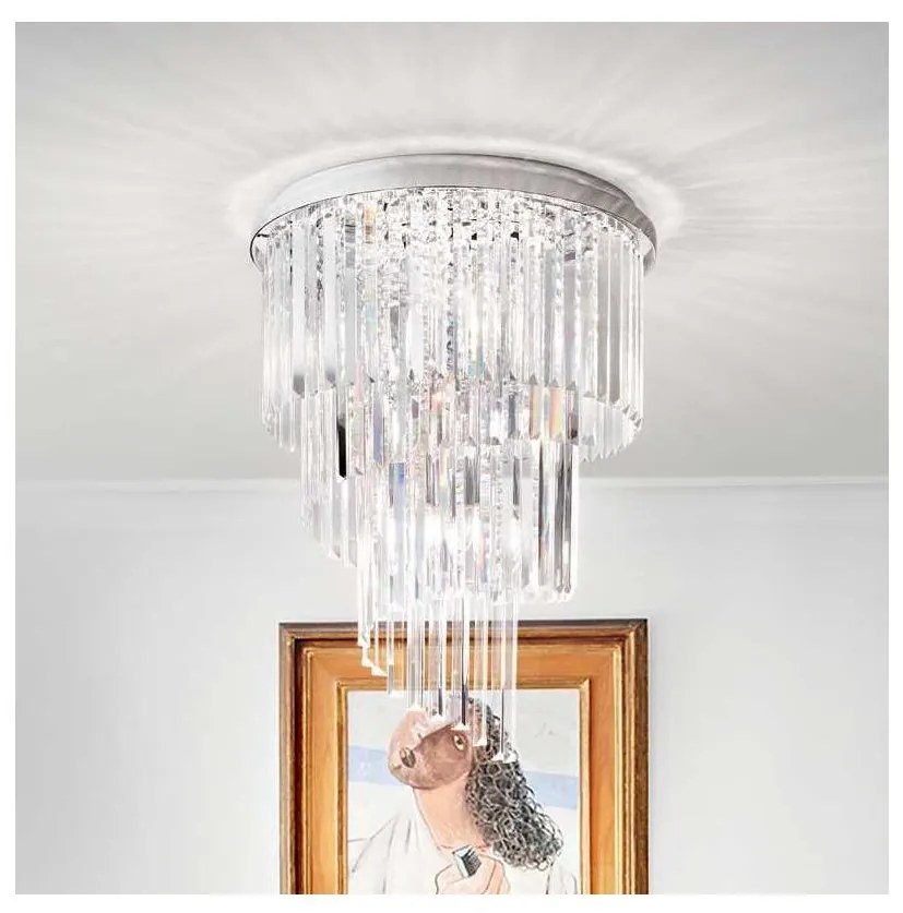 Lustră de cristal aplicată Ideal Lux CARLTON 12xE14/40W/230V crom