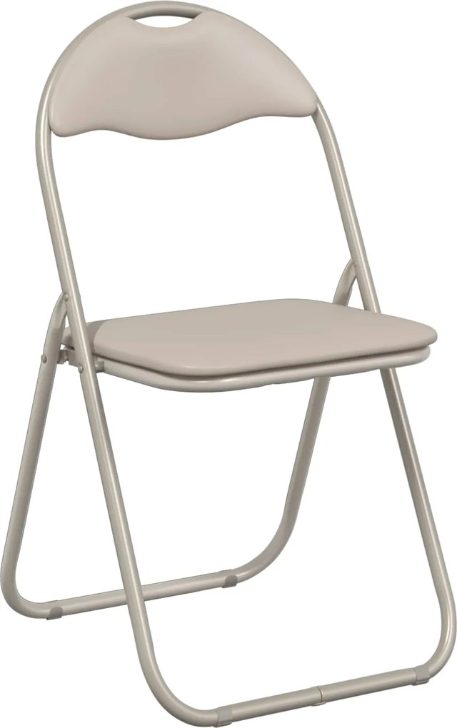 vidaXL Scaun pliant 8 pcs Nisipiu 48 x 43,5 x 81 cm Piele artificială
