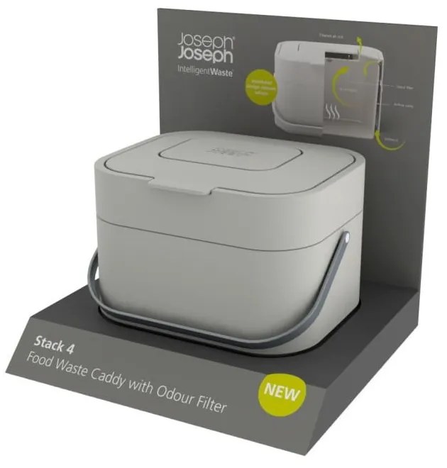 Recipient pentru deșeuri compostabile Joseph Joseph IntelligentWaste, 4 l, alb
