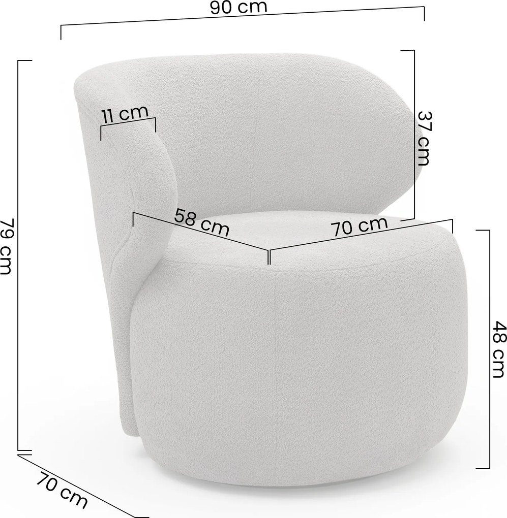 Fotoliu de relaxare Cocoon - boucle bej Catch Me 02