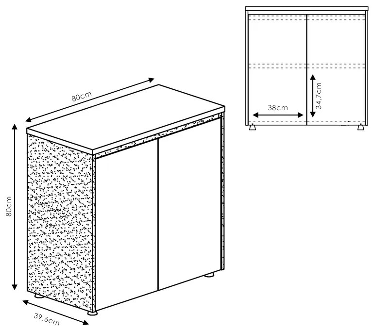 Dulap birou Oscar Maro 200x40x80 cm