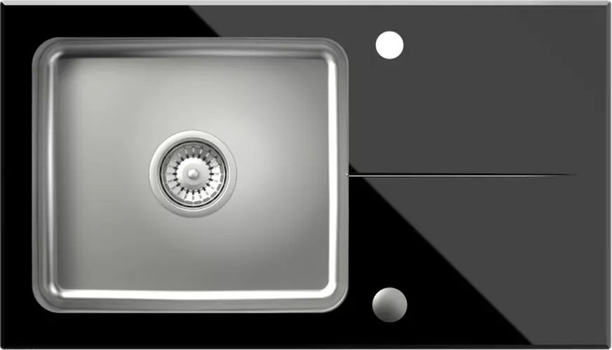Chiuveta inox incastrata Quadron Pop Hugh 111 finisaj inox - negru 77x44 cm