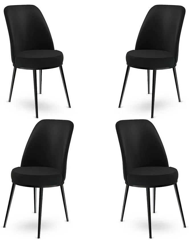 Set de scaune de sufragerie Dexa Black, 4 buc.