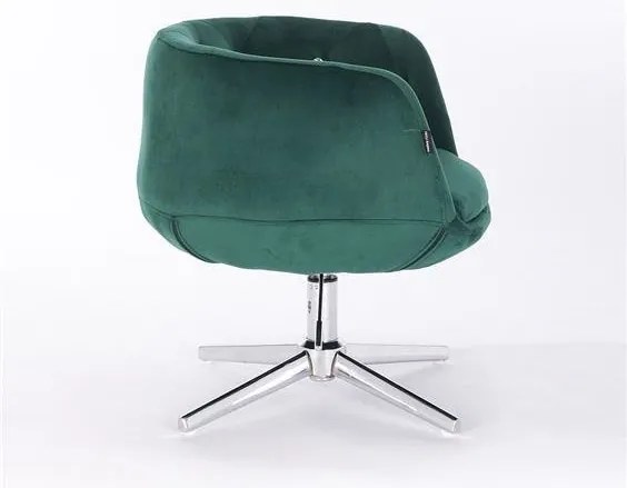HR333CROSS Scaun Verde Catifea cu Bază Cromata