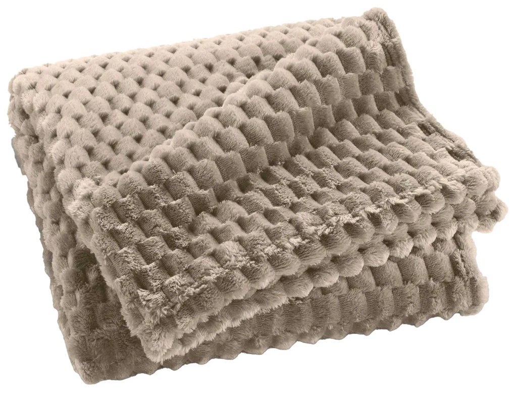Pătură din flanel 125 x 150 cm FROSTY, taupe