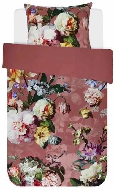 Lenjerie de Pat din Bumbac Satinat, 140x220 cm  - Fleur Rose