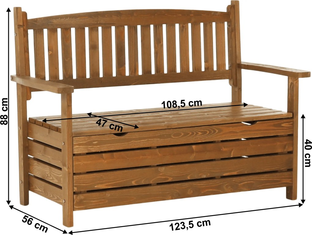 Bancă de grădină, maro, 123,5 cm, DILKA