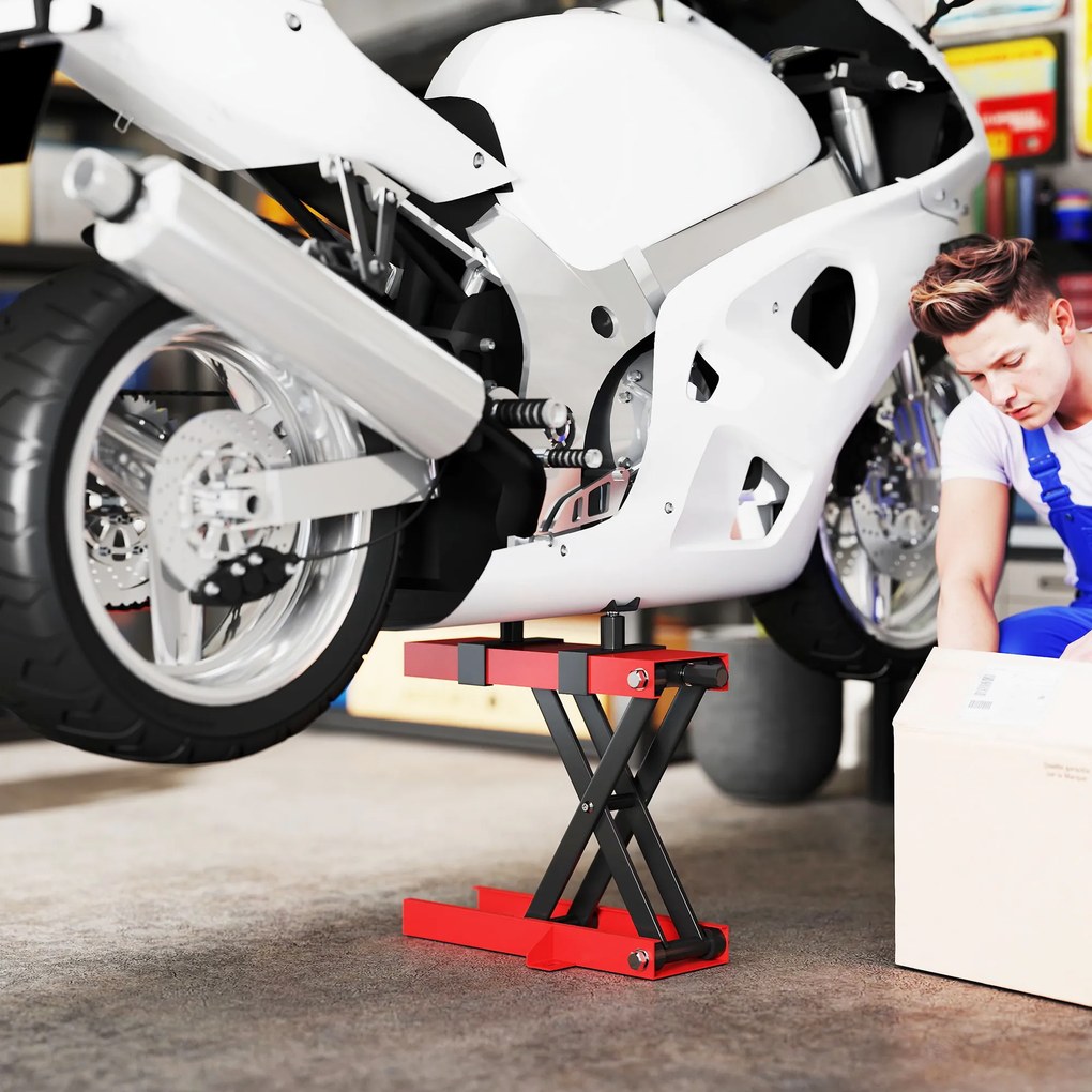 HOMCOM Cric Motocicletă Reglabil și Pliabil din Oțel, Capacitate 500kg | Aosom Romania