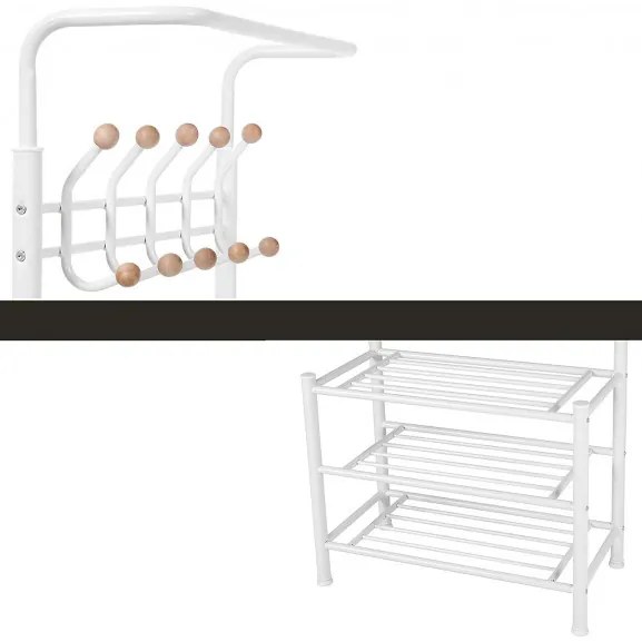 Cuier Iron, Alb, 68.8 x 35.2 x 187 cm