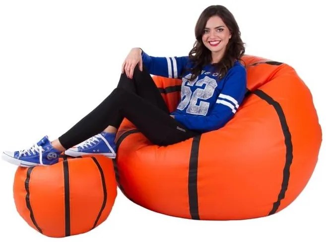 Set fotolii puf Basketbal XXXL + L (portocaliu + negru). 1054538