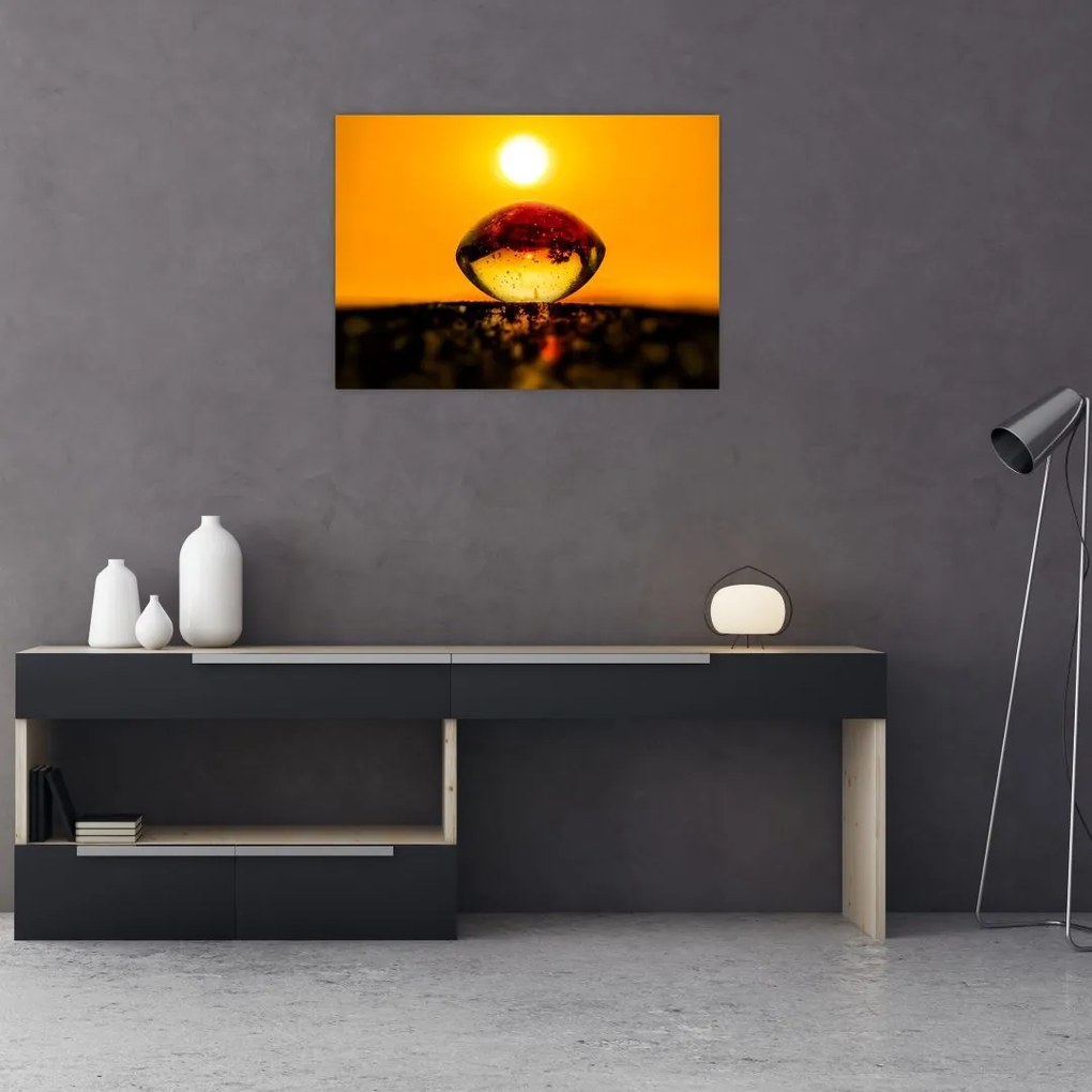 Tablou pe sticlă - Picături din sticlă (70x50 cm)