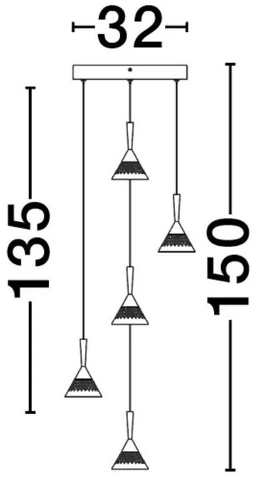 Lustra cu 5 pendule LED design modern PALUZ