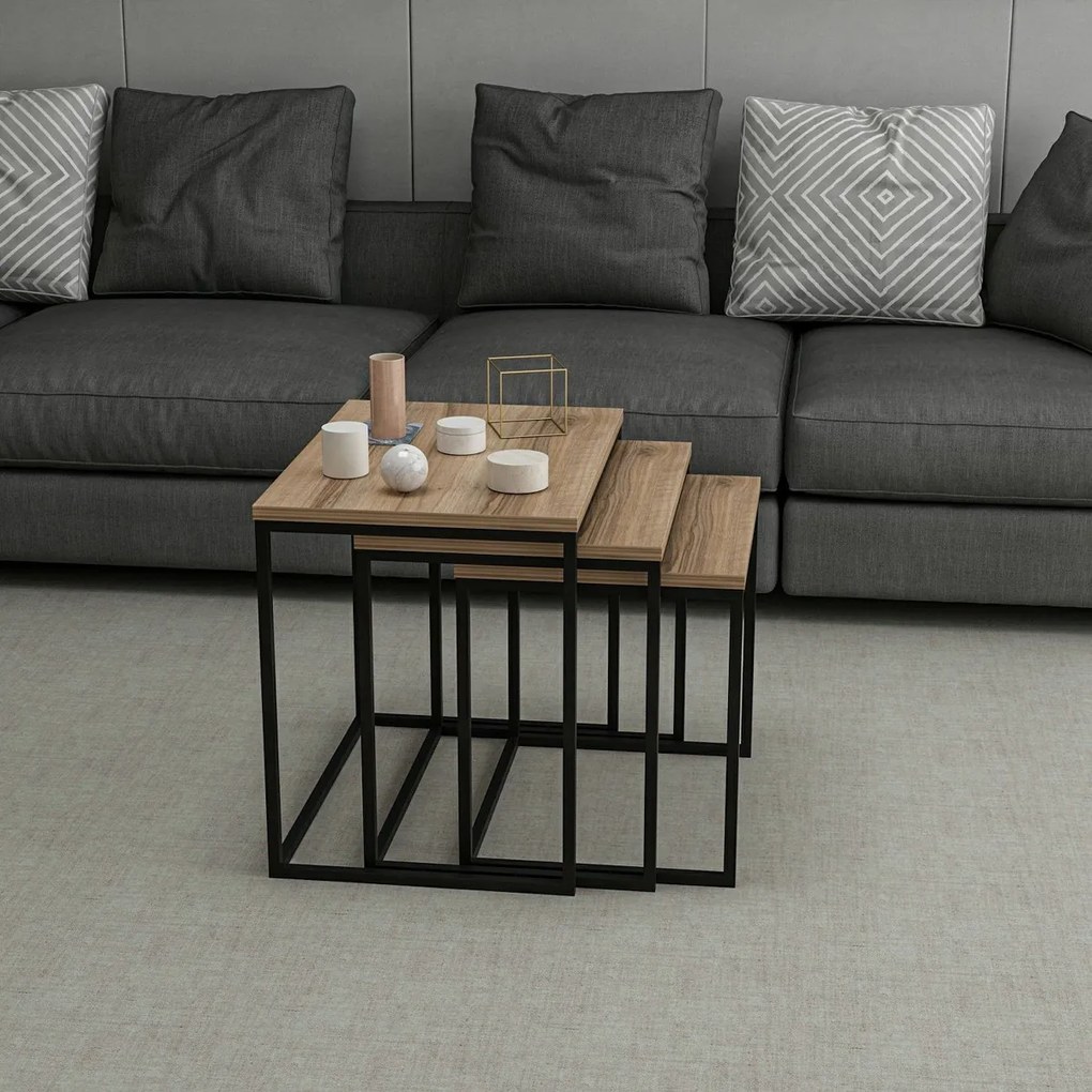 Masă pliabilă Evia Walnut, 3 buc