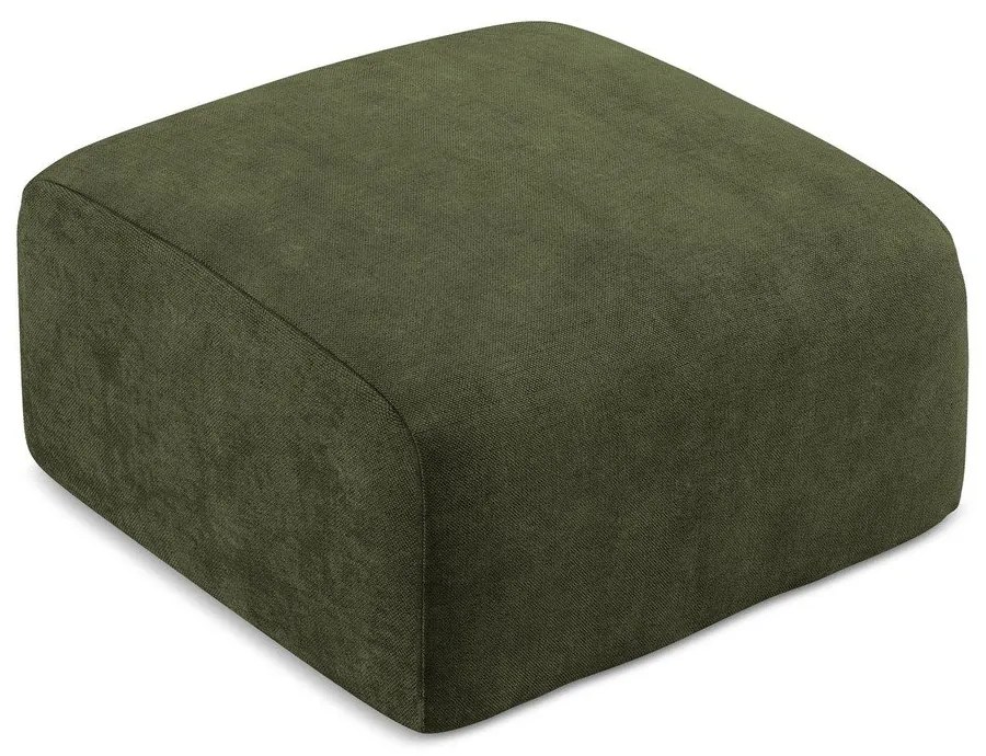 Taburet verde cu tapițerie din chenille Leila – Makamii