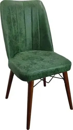 Set masa extensibila cu 6 scaune tapitate Homs cargold 250-30050 nuc-VERDE,170 x 80 cm