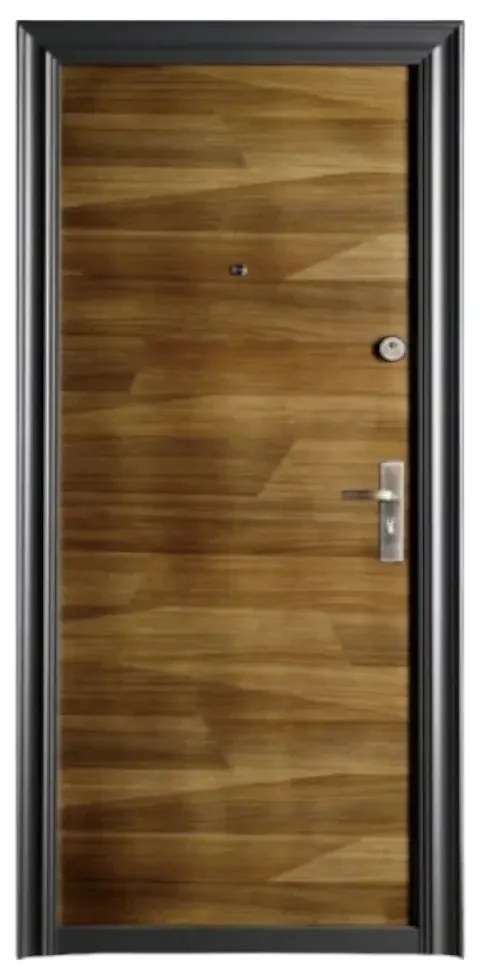 Usa metalica de exterior cu izolatie si vizor Novo Doors ND7004 , 2 yale,tabla 0,7 mm, balamale si clanta incluse, toc de 7 centimetri, pentru casa