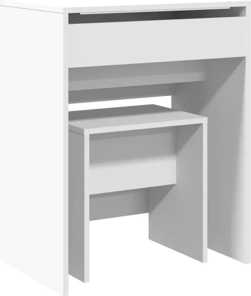 vidaXL Masă de toaletă și taburet, alb, 60x40x113,5 cm