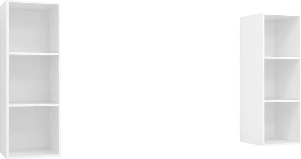 vidaXL Dulapuri TV suspendate, 2 buc. alb, lemn prelucrat