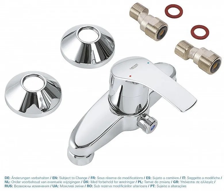 Set Coloana dus Grohe Vitalio palarie patrata 25 cm, baterie cabina dus Eurosmart (26698000, 33555002 )